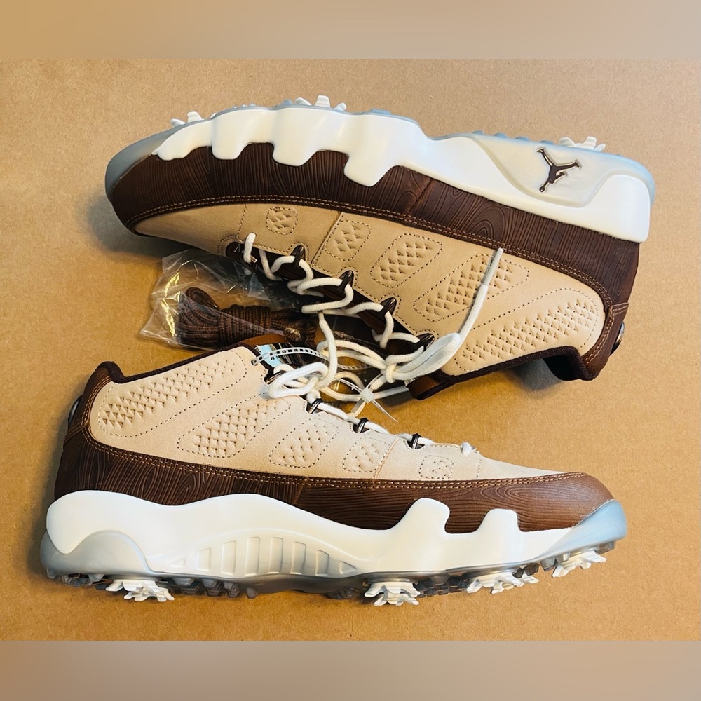 Nike Air Jordan 9 Low Golf “Masters” Wood-Grain FN6929-200 - Men Size 12 - NEW - Picture 7 of 13